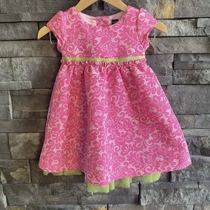 Baby Gap Pink Floral Dress Green Tulle Underlay Size‎ 18-24 Months Adorable